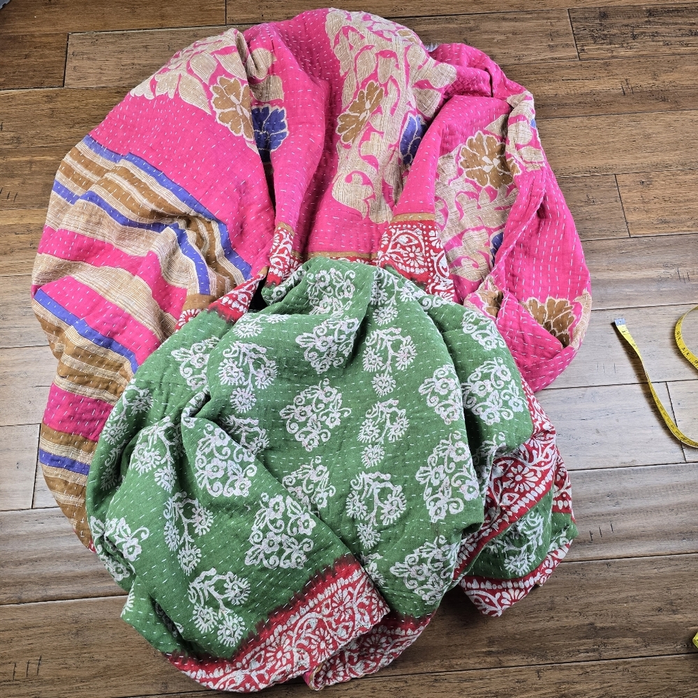 Kantha Quilted Blanket 55×85 - Picture 9 of 16